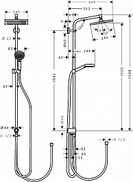 Hansgrohe Душевая система "27289000 Crometta Е 240 1jet Showerpipe Reno Ecosmart" – фотография-2