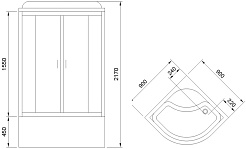 Royal Bath Душевая кабина Practic RB 90BK1-M-BL 90x90 стекло рифленое профиль черный матовый – фотография-6