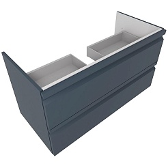 Aquatek Тумба с раковиной Вега 100 подвесная матовая серая – фотография-3