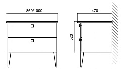 BelBagno Тумба с раковиной ATRIA 850 Bianco Laccato Lucido – фотография-4