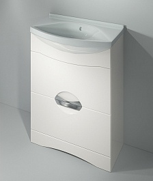 Какса-а Мебель для ванной Каприз 65 с ящиками белая – фотография-2