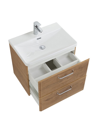 BelBagno Тумба с раковиной Due 50 подвесная Rovere Nature ручки Хром полированный – фотография-10