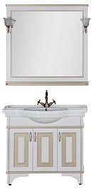 Aquanet Тумба с раковиной Валенса 100 белый кракалет/золото (182653) – фотография-5