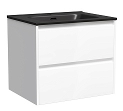 Sancos Тумба с раковиной Libra 60 белый глянец раковина Element 61 CN7001MB – фотография-1