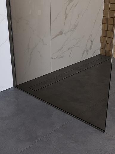 BelBagno Душевая перегородка Uno UNO-L-1-TB-90-BR-GM 90x200 профиль оружейная сталь стекло бронза – фотография-4