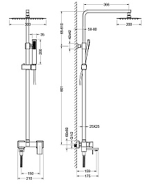 Aquatek Душевая стойка Либра AQ2640MB матовая черная – фотография-7