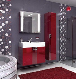  Тумба с раковиной "Point 80" красная – фотография-2