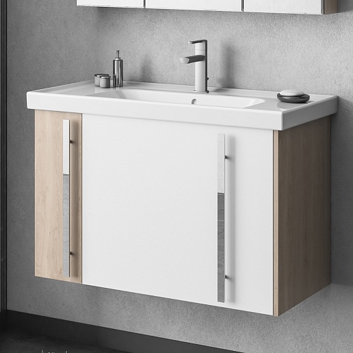  Тумба с раковиной Стайл 90 белый/орегон – фото-1