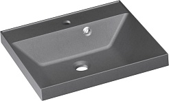 Style Line Тумба с кварцевой раковиной серый шелк Моно 50 графит нубук – фотография-4