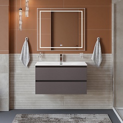 BelBagno Тумба под раковину Kraft 90 подвесная Темно-Серый матовый – фотография-10