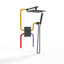 Paini Смеситель для душа Grazia 21PZSET26911THSH с термостатом, встраиваемый, брашированный чёрный – фотография-2