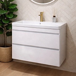 Vivon Тумба под раковину Atwood 80 подвесная белая матовая – фотография-3