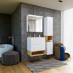 Бриклаер Тумба под раковину Кристалл 70 белая – фотография-5