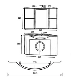 Misty Тумба для умывальника Olimpia Lux 60 угловая черная патина – фотография-2