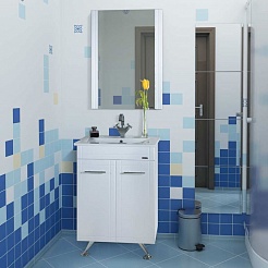Водолей Мебель для ванной "Ницца D 60" белая, умывальник Classic – фотография-4