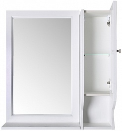 ASB-Woodline Зеркало для ванной Гранда 60 белый (патина серебро), массив ясеня – фотография-2