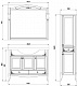 ASB-Woodline Мебель для ванной Салерно 105 белый (патина серебро), массив ясеня – фотография-22