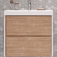 Velvex Тумба с раковиной Gesso 70 дуб сонома/белая