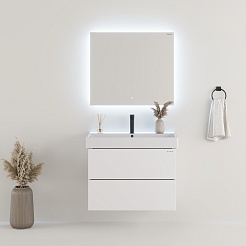 Onika Тумба с раковиной Эсквана 80 подвесная белая – фотография-9