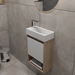 Teymi Тумба с раковиной Nura 37 L подвесная дуб/белый – фотография-3