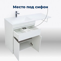 Aquanet Мебель для ванной под стиральную машину Токио 130 R белая – фотография-16
