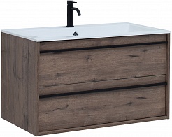 Aquanet Мебель для ванной Lino 90 подвесная дуб веллингтон – фотография-2