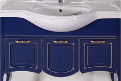 ASB-Woodline Мебель для ванной Эмили 105 синий/ патина золото – фотография-5