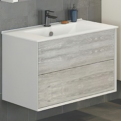 Comforty Мебель для ванной Женева 90 подвесная дуб белый – фотография-7