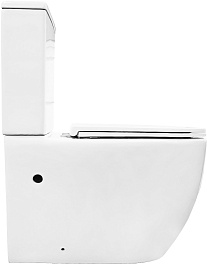 Azario Унитаз-компакт Verona AZ-8301 безободковый с бачком с сиденьем микролифт белый – фотография-5