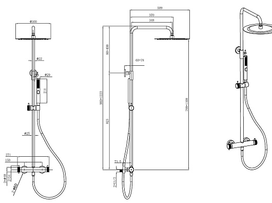 Allen Brau Душевая стойка Fantasy 5.11001-MG графит браш – фотография-2