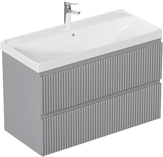 Aquanet Тумба с раковиной Джейн 2.0 80 Flash подвесная графит матовый – фото-1