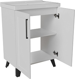 Mixline Тумба под раковину Риф 60 2 створки белая – фотография-3