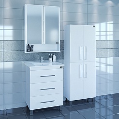 СанТа Мебель для ванной Вегас 65 с зеркальным шкафом Вегас 70 – фотография-3