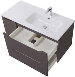 BelBagno Мебель для ванной Etna 100 R подвесная темно-серая матовая – фотография-11