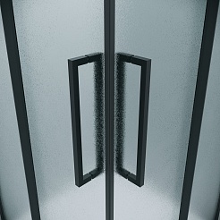 Grossman  Душевой уголок Cosmo 90x90x195 профиль черный матовый стекло шиншилла – фотография-9