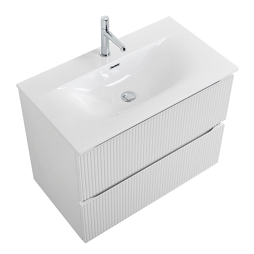 BelBagno Тумба с раковиной Uno 80 подвесная Bianco Opaco с раковиной BB-8099-80 – фотография-8