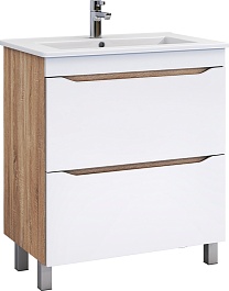 Vigo Тумба с раковиной Grani 600-0-2 белая/дуб сонома – фотография-1