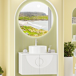 Misty Мебель для ванной Ярина 80 подвесная белая – фотография-1