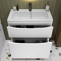 Vivon Тумба под раковину Ostin 70 напольная белая матовая – фотография-9