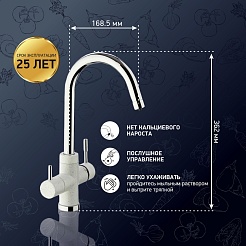 Paini Смеситель для кухни Cox 7890643CR3V11L2KM с подводом для фильтра, белый – фотография-2
