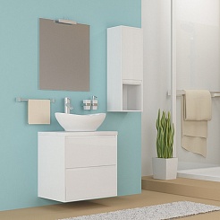 Mixline Мебель для ванной Аврора 60 белая со столешницей – фотография-4