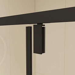 RGW Душевой уголок Classic CL-046B 90x80 профиль черный стекло матовое сатинат – фотография-4