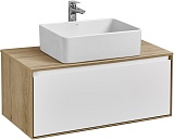 Акватон Тумба с раковиной Либерти 90 Mila 50 белая/дуб эльвезия