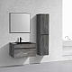 Vincea Тумба с черной кварцевой раковиной Chiara 80 подвесная серый камень – картинка-10