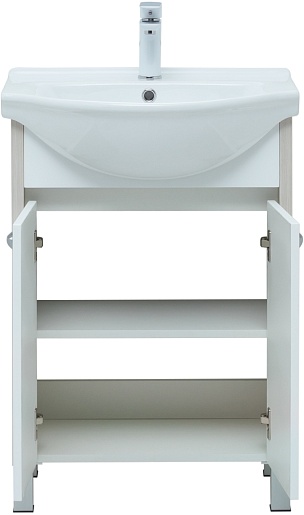 Aquanet Тумба с раковиной Донна 60 белый дуб/белая – картинка-7