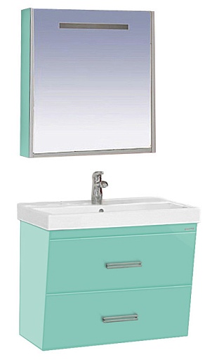 Misty Мебель для ванной Джулия QVATRO 75 конус салатовая – фото-1