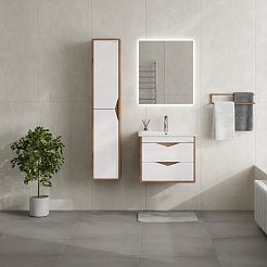 Onika Шкаф пенал Трианта 30 подвесной белый/дуб крафт золотой  – фотография-5