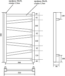 Point Полотенцесушитель электрический Феникс П7 500x800 PN15158WE белый – фотография-5