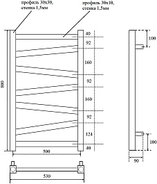 Point Полотенцесушитель электрический Феникс П7 500x800 PN15158WE белый – фотография-5