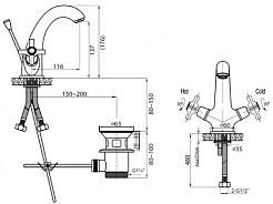 Cezares Смеситель LORD-LS1-03/24 для раковины – фотография-2